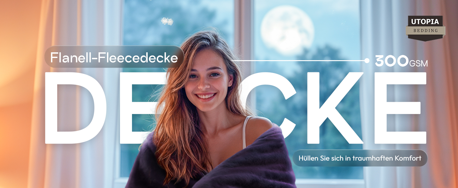 Плед Utopia Bedding: теплий та м'який флісовий плед 200x150 см (Lila)