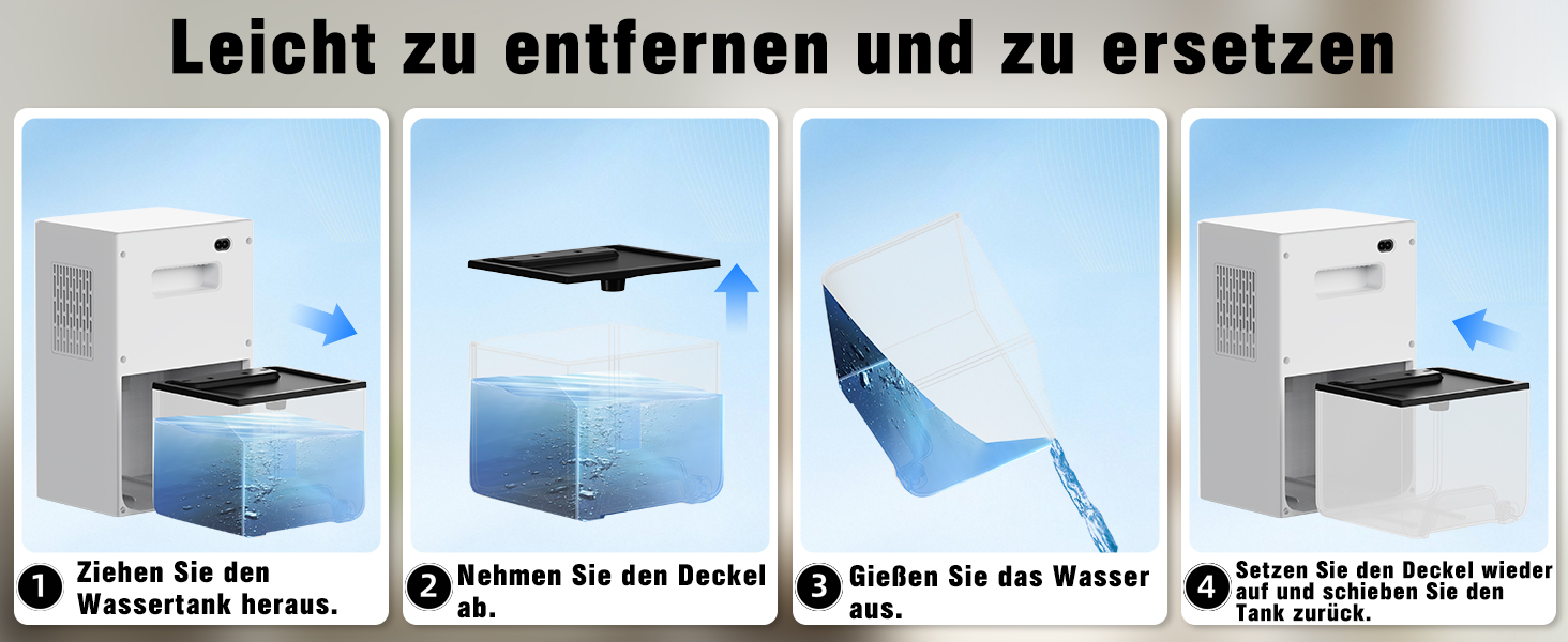 Електричний осушувач повітря 2400 мл з автоматичним відтаванням, 10 кольорів підсвічування, таймер 8/12/24 год, портативний для ванної, спальні, кухні, шафи (новий білий)