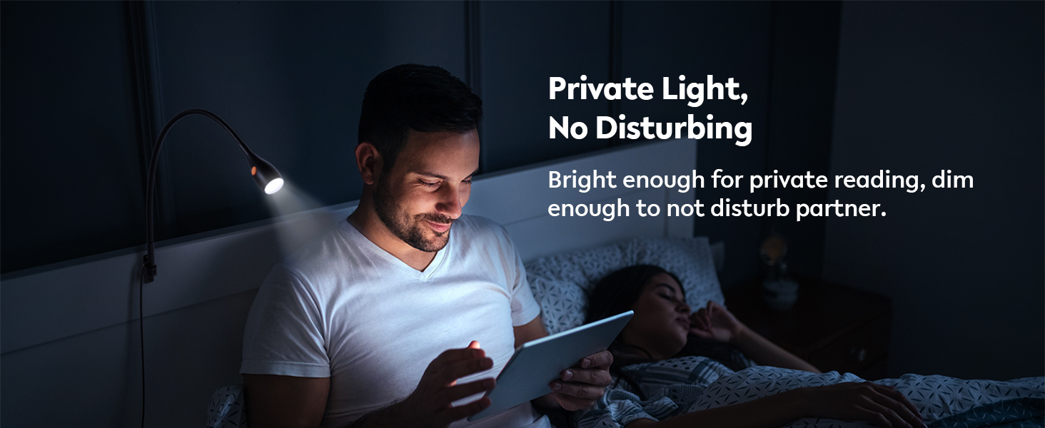 Світлодіодна настільна лампа Acegoo для читання з гнучким регульованим кронштейном (чорна) - 3000K, диммована, настінне кріплення, для спальні, книжок