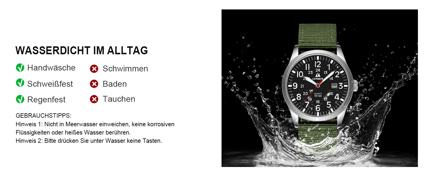Годинники чоловічі LN LENQIN аналогові кварцові на нейлоновому ремінці, водостійкі 30M, з датою (зелені, срібні, чорні)