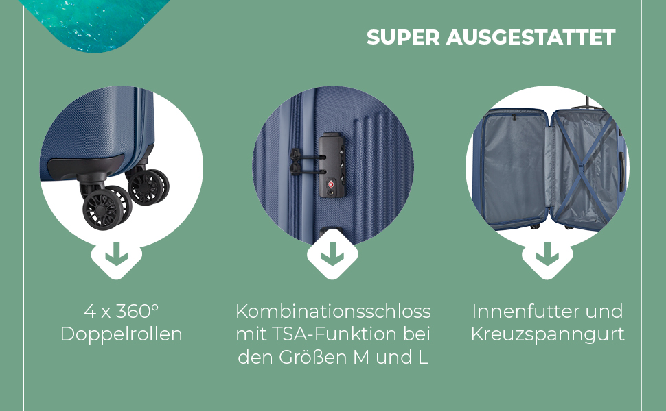 Чохол-валіза Travelite Bali 67 см, 65 літрів, блакитний. Валіза з ABS-пластику з TSA-замком. Розмір M