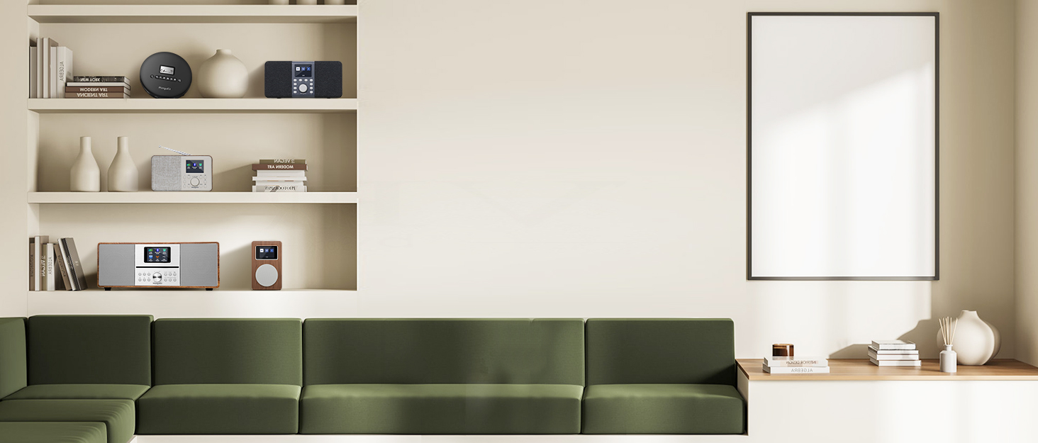 Портативне цифрове радіо MD3 DAB/DAB+/FM з Bluetooth, динаміком та навушниками, 40 станцій, будильник, годинник, таймер, кольоровий дисплей, батарея/мережа (сірий камінь)