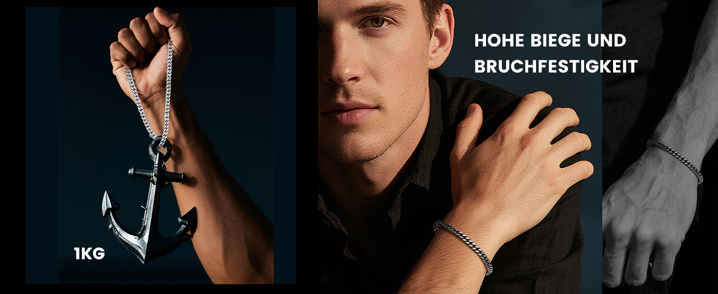 Чоловічий браслет Bestyle з нержавіючої сталі, ланцюг панцир, ширина 5/7/9/12.5 мм, срібний/чорний/золотий, довжина 19/21/23 см - ідеальний подарунок для чоловіків