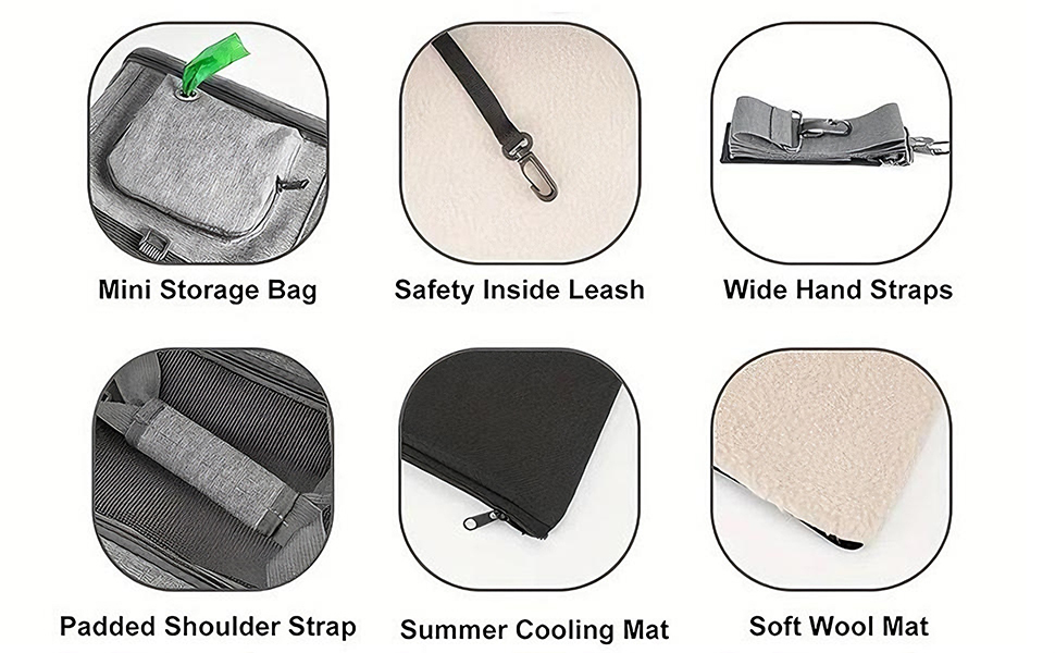 Складана переносна переносна сумка-переноска для собак та котів, 46x46x30 см, сіра