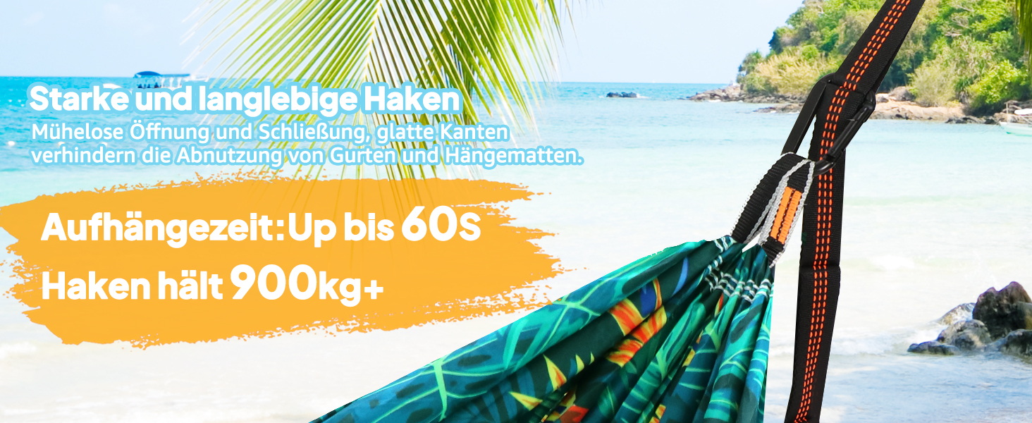 Гамак для кемпінгу NATUREFUN | Легкий, 300 кг, дихаючий, швидковисихаючий, нейлон, 2 карабіни, 2 петлі, армійний зелений (275 x 140 см, Богема)