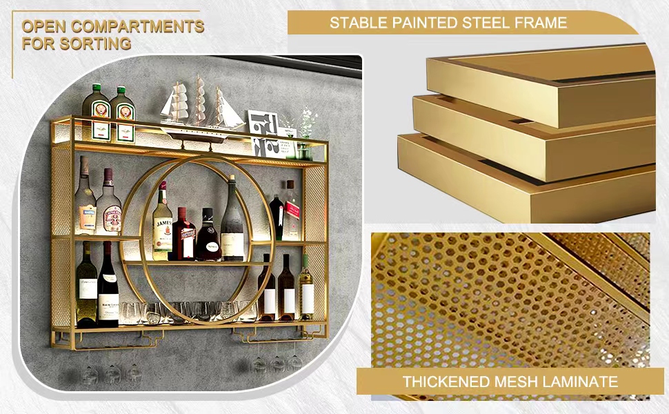 Сучасна вітрина для вина з металу, настінна, для дому, ресторану, бару (100см), 100 x 15 x 80 см