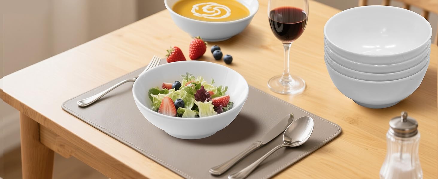 Набір посуду 12 шт. – 36 предметів, міцний, легкий, з мисками для каші 26 oz, десертними та обідніми тарілками 10,5 дюймів, придатний для миття в посудомийній машині, багаторазовий, подарунок для дому, для щоденного використання, посуд білий