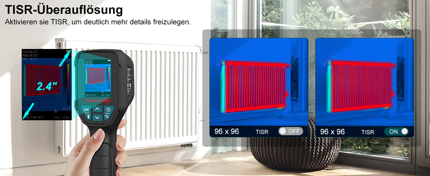 Тепловізор HANMATEK Ti240 для виявлення температурних аномалій та полювання: роздільна здатність 240x240, діапазон температур -68°F до +752°F, акумулятор