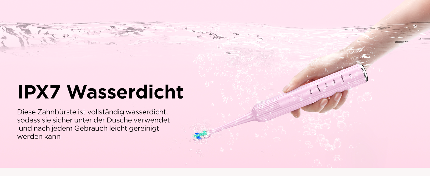 Електрична звукова зубна щітка для дорослих та дітей, 5 режимів чищення, 3 рівні інтенсивності, таймер, 8 насадок, чохол для подорожей, чорний (1 шт.)