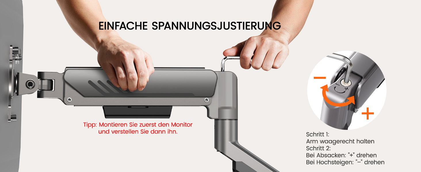 Кріплення для монітора ErGear: регульований кронштейн для моніторів 13-34 дюймів, підставка з кабельною організацією, VESA 75/100 мм, до 9 кг (срібний)