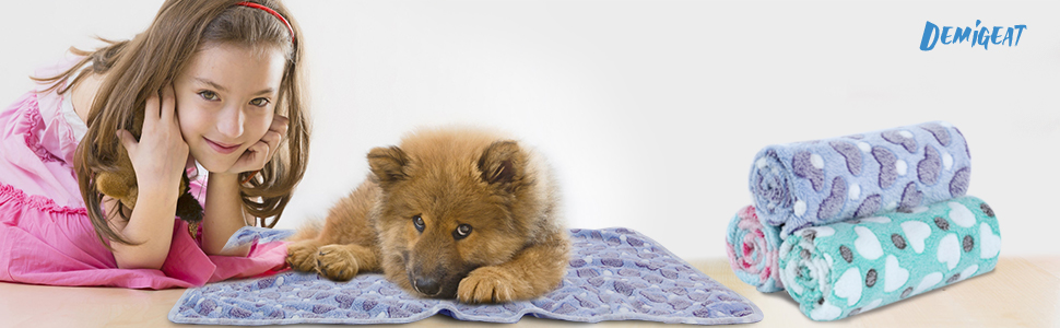 М'яка ковдра для собак та котів Demigeat, 3 шт. – тепла, миюча, для літа та весни, середнього розміру, принт 