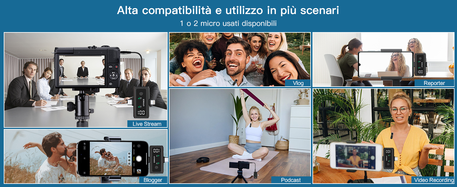 Мікрофон-петличка 3-в-1 для iPhone, Android, камери: бездротовий мікрофон з шумозаглушенням, 45 годин роботи, цифровий дисплей, кейс для зарядки, відеозйомка, стрімінг