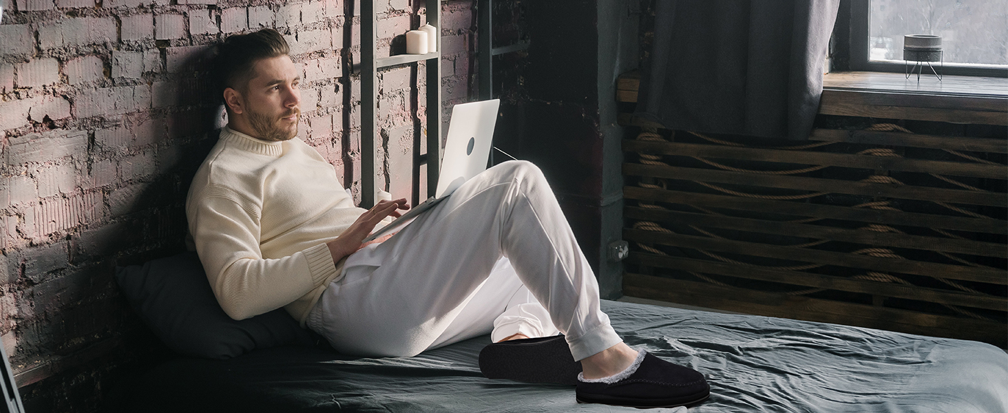 Чоловічі халатні тапочки KuaiLu з пам'яті піни, зручні, ручної роботи, з мікрозамшею, з підтримкою склепіння стопи, з теплою підкладкою з штучного хутра, гумова підошва, для дому та вулиці, 40 EU, хакі