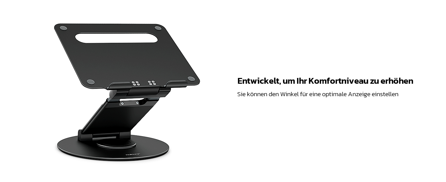Adjustable Laptop Stand - 360° Swivel Base - Holds 10-17