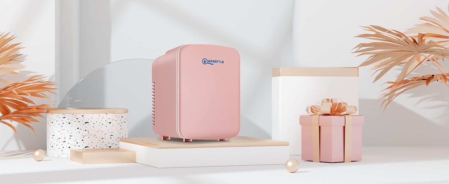 Mini холодильник Wannyton 4L з підігрівом та охолодженням, рожевий (220-240V/12V)