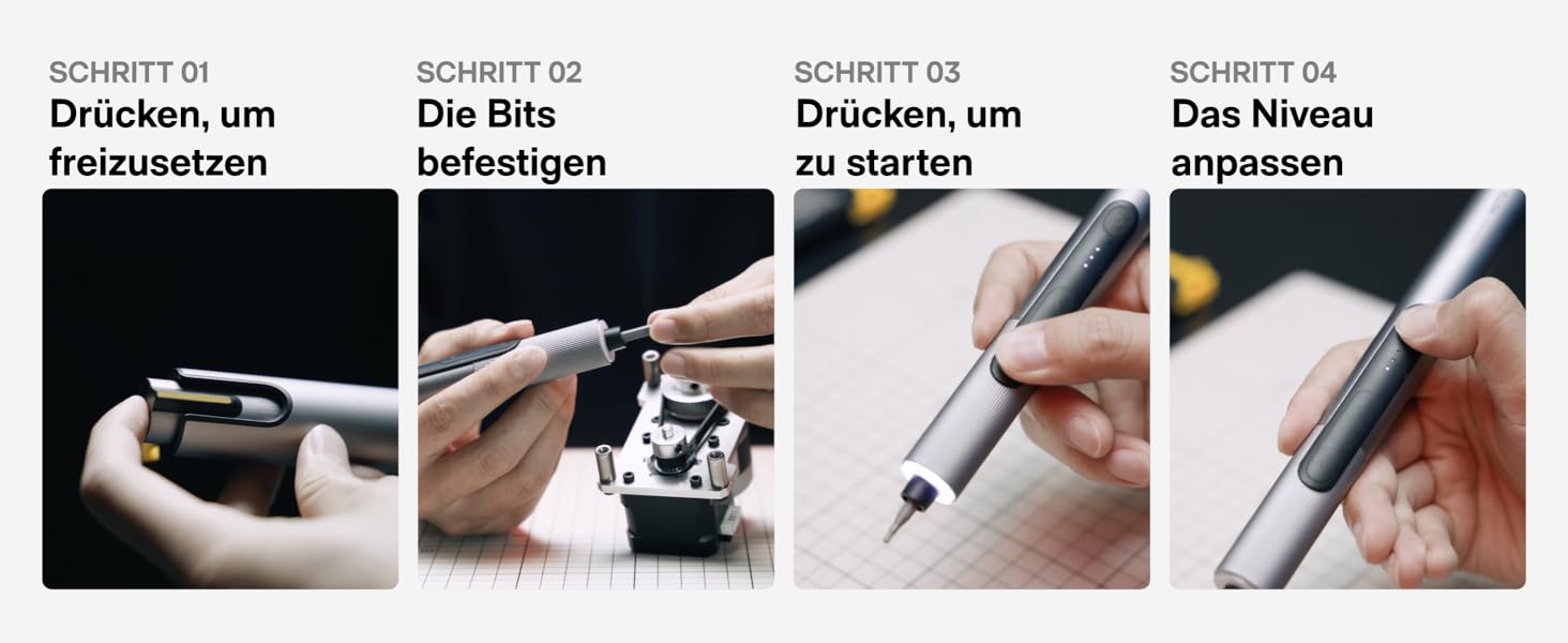 HOTO SNAPBLOQ™ S-A01 Міні Електричний Набір Викруток, Прецизійний Інструмент для Ремонту, 3 Регулювання Моменту, для Телефонів, Ноутбуків, Окулярів та Годинників