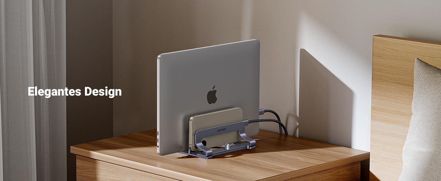 Підставка для ноутбука UGREEN з алюмінію (3 слоти) - вертикальна підставка для MacBook Pro/Air, iPad, Huawei, Surface, Dell, HP