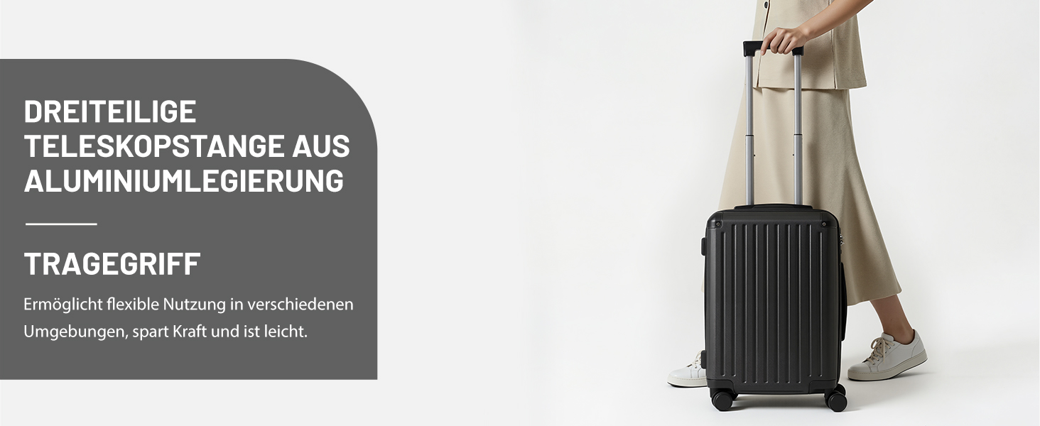 Валіза COOLIFE: міцний ABS-пластик, TSA-замок, телескопічна ручка, 4 колеса (білий, середній)