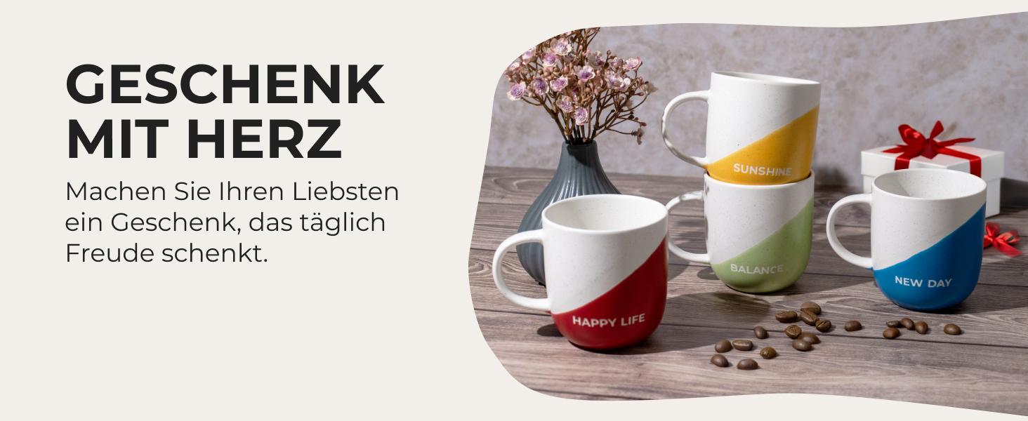 Набір кавових чашок Miamio 4 шт. по 300 мл з приколами. Подарунок для мами, тата, друзів, сім'ї. Безпечно для мікрохвильовки та посудомийної машини (Дизайн A)