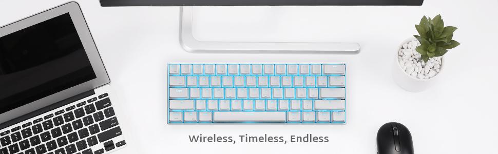 Механічна клавіатура RK ROYAL KLUDGE RK61-US: 60% з підсвічуванням, Bluetooth/2.4Ghz, Hot-Swappable, QWERTY (US)