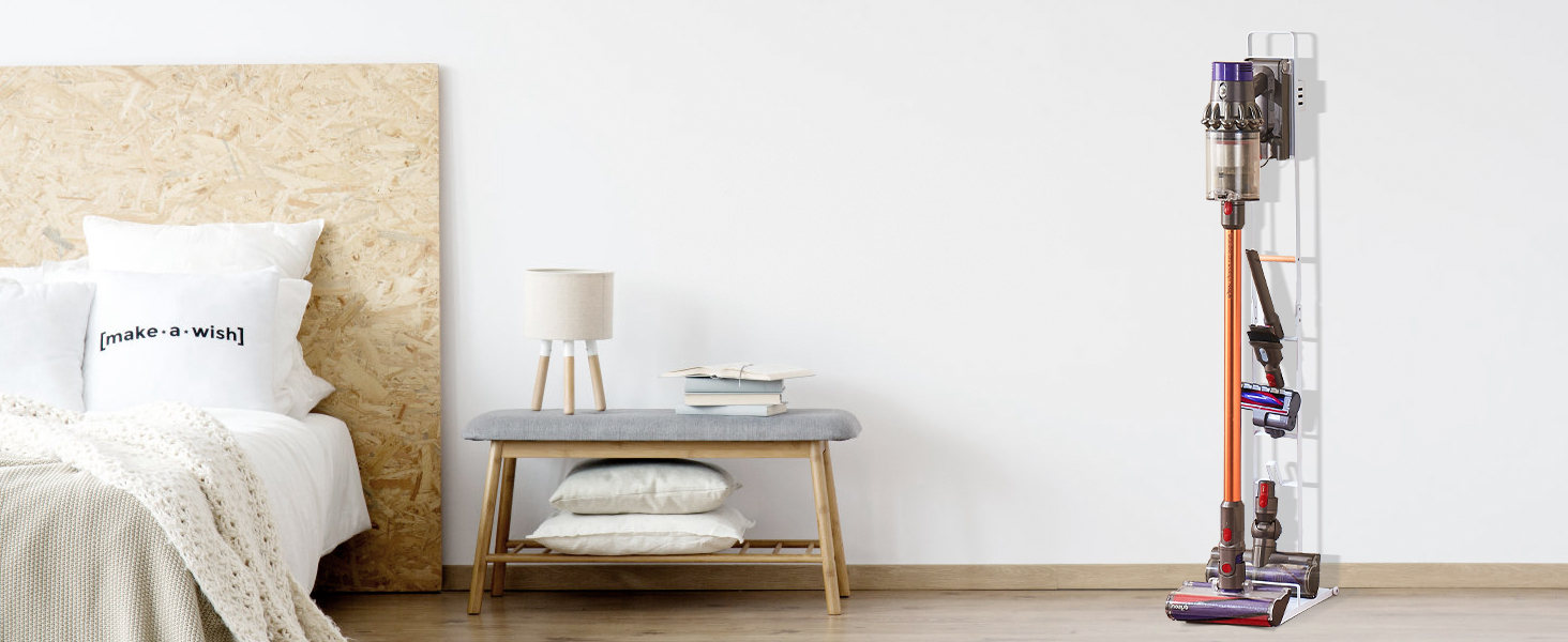 Тримач для пилососа Dyson V15, V12, V11, V10, V8, V7, V6 - білий. Підставка для акумуляторного пилососа та аксесуарів Brian & Dany