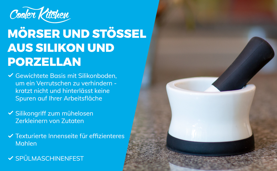 Набір для стукання (толкушки) EZ-Grip з червоного силікону та порцеляни, 11.5 см