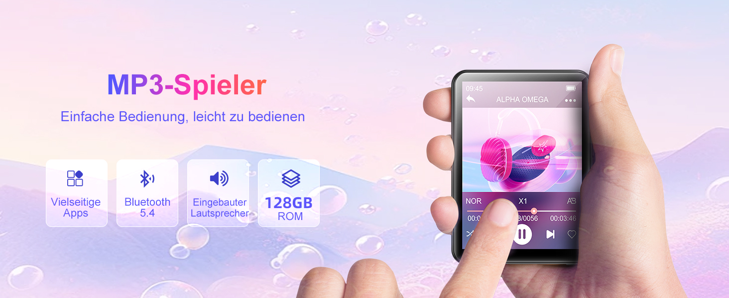 MP3-плеєр Oilsky 128GB Bluetooth 5.4 з екраном 2.4