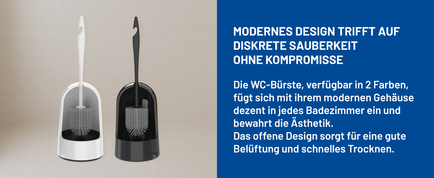 Набір для туалету Rival Recycling з щіткою для обідка – ергономічна ручка з переробленого матеріалу, для швидкого та ретельного очищення, з тримачем (антрацит, Meiler)