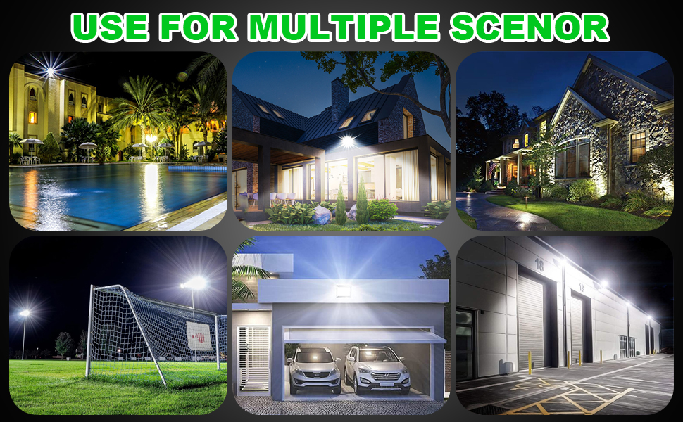 LED Floodlights 150W 2-Pack, Outdoor LED Floodlights, Super Bright 15000LM Outdoor Spotlights, 6500K Cool White LED Floodlights with IP65 Waterproof for Garden, Garage, Sports Field, Terraces