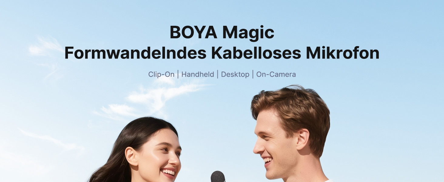 BOYA Magic-05: Бездротовий мікрофон для iPhone 15/16, Android, USB-C. Lavalier, ручний, настільний, для камери та стрімінгу