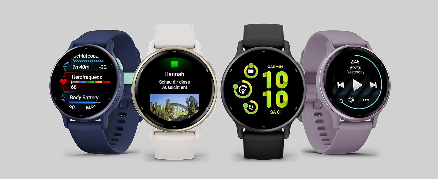Розумний годинник Garmin Vivoactive 5 42mm з GPS, AMOLED дисплеєм 1.2', до 11 днів роботи, фітнес-функціями та Garmin Pay (колір: Orchidee)