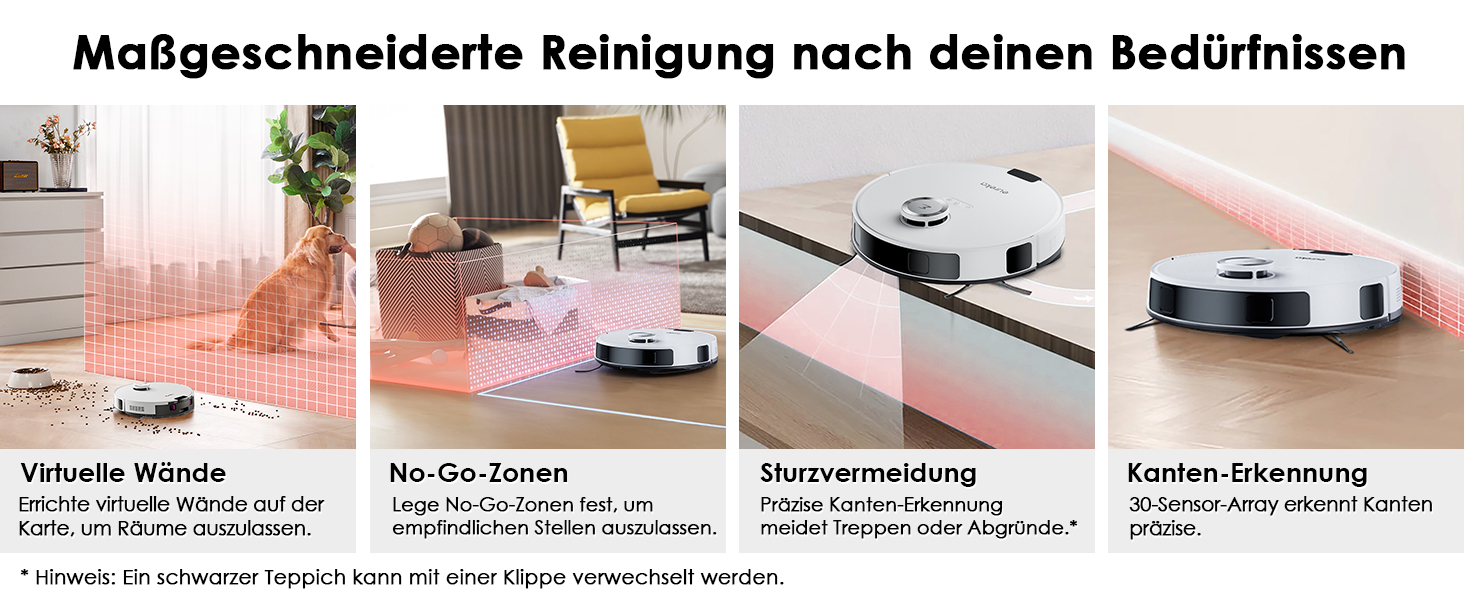 Робот-пилосос EUREKA E10s 2.Gen з вологою тканиною + станція самоочищення (4000Pa, автовизначення килима, підйом мопа, LiDAR-навігація, для видалення шерсті тварин, керування через додаток/голос) (білий)