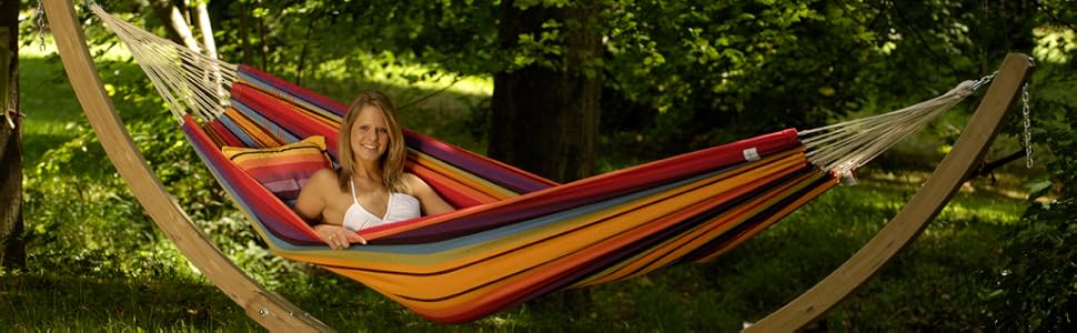 Гамак AMAZONAS XL Barbados Rainbow, ручна робота, Бразилія, до 200 кг, 230x150 см, для 1-2 осіб, різнокольоровий, довжина 340 см