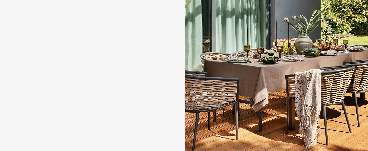 Складний буфетний стіл Floordirekt Kyoto 180x73 см пластиковий для саду, тераси, балкону, кемпінгу на 6 осіб