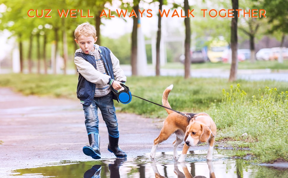 Рулетка для собак CFMOUR, 5 м, до 20 кг, червона, міцна, висувна, для собак маленьких та середніх порід, з нейлоновою стрічкою, стопорним механізмом та замком, бонус - кликер для дресирування