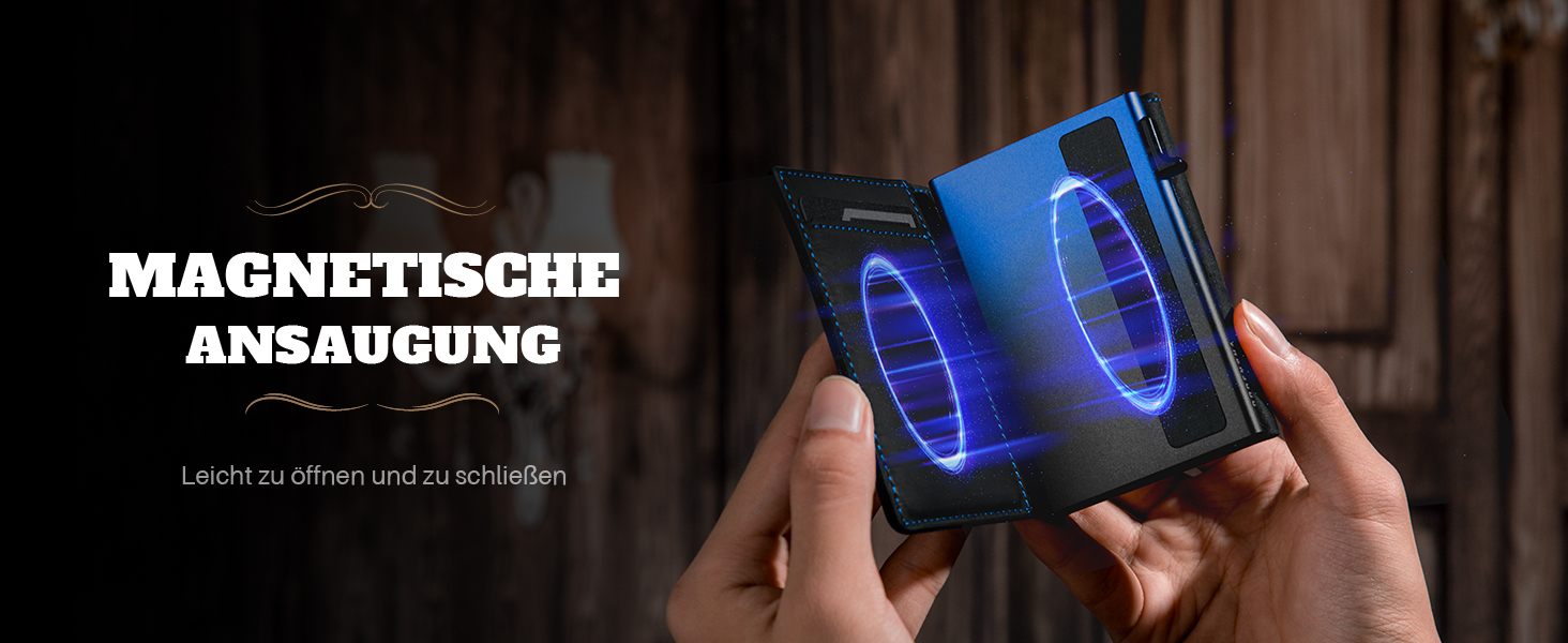 Портмоне чоловіче DODENSHA MagSnap Slim з відділенням для монет, RFID захистом, на 10+ карт, чорно-червоне (чорно-жовте)