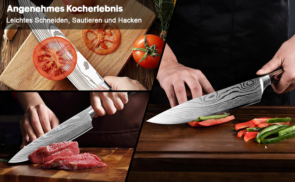 Ніж кухонний професійний Noa Home Deco з нержавіючої сталі, універсальний, 20 см