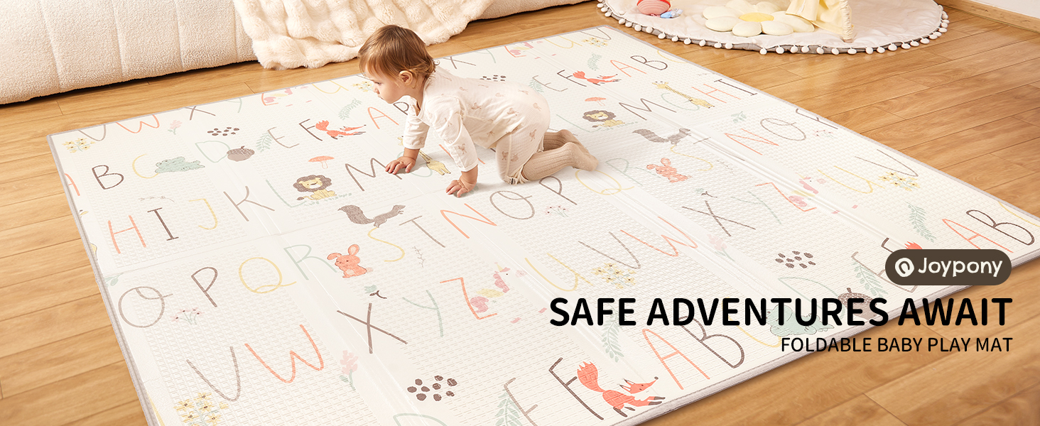 Дитячий килимок для ігор Krabbelmatte, 150x180 см, водонепроникний, антиковзкий, з сумкою для перенесення, алфавіт