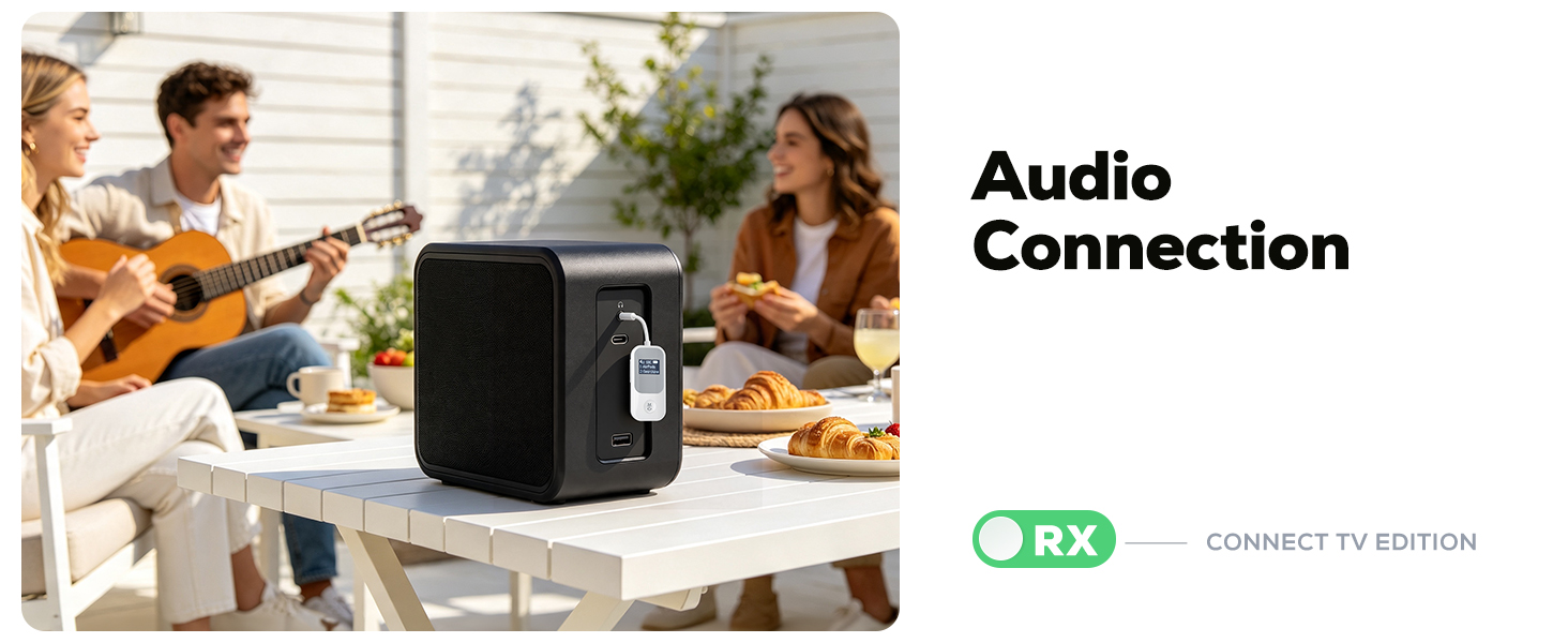 Bluetooth-адаптер Nulaxy BR08 (Трансмітер та Ресивер) з дисплеєм для навушників та AirPods, червоний
