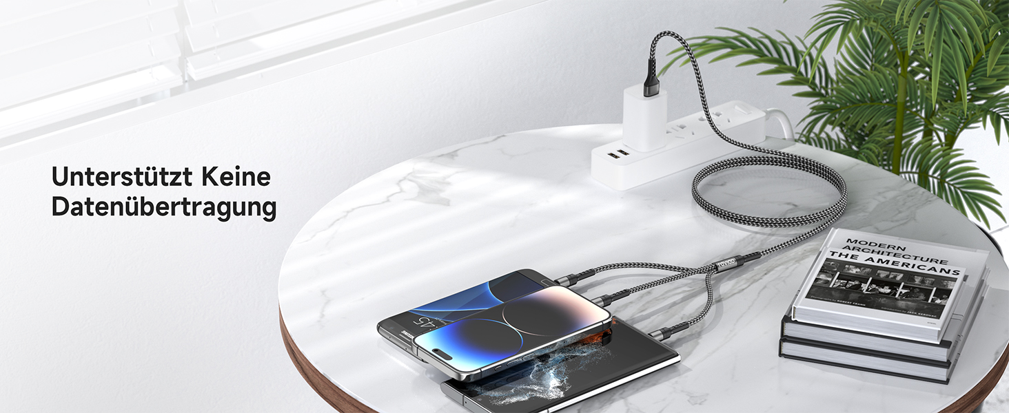 Мульти USB кабель RAVIAD 3 в 1 (2 шт x 2м) для iPhone, Samsung, Huawei та інших – сірий