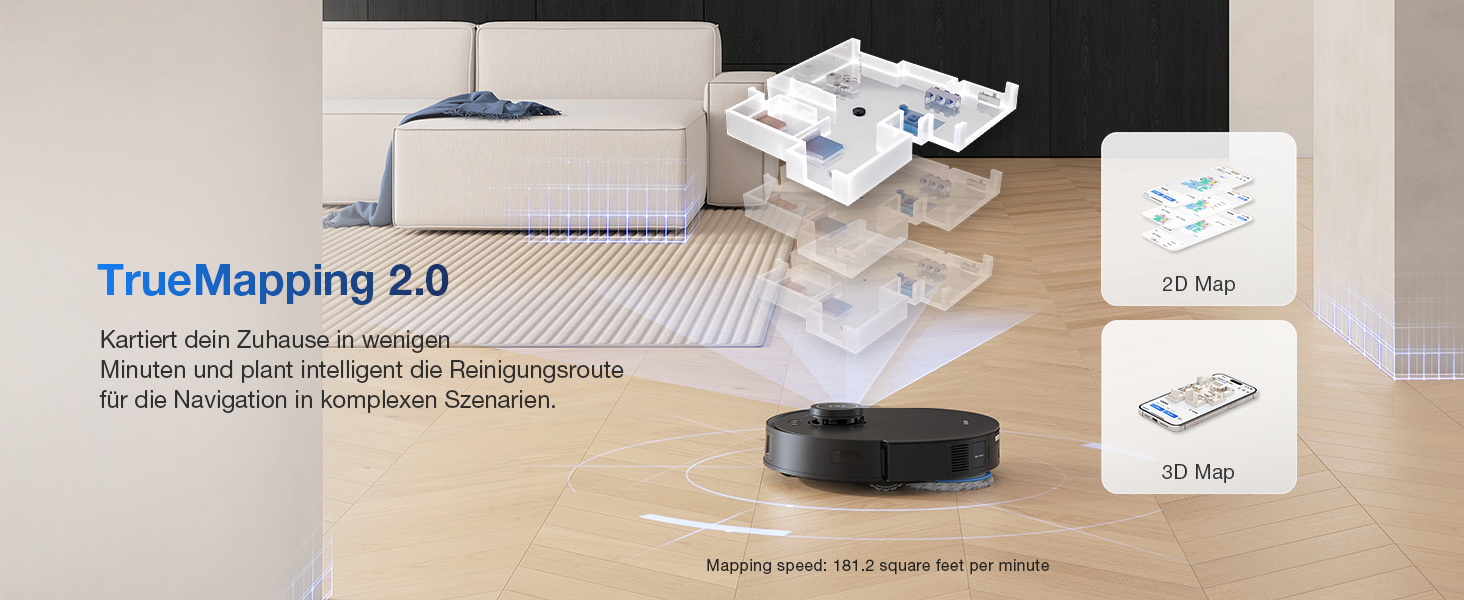 Робот-пилосос ECOVACS DEEBOT T30S PRO OMNI з функцією миття, 11000 Па, технологія ZeroTangle, миття гарячою водою 70°C, TruEdge™ для прибирання кутів, акумулятор 6400 мАг, уникнення перешкод за допомогою AI