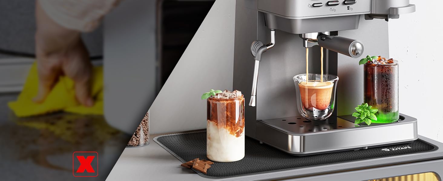 Термостійкий килимок для захисту від нагрівання 60x40 см, вогнестійкий килимок для кухонних стільниць, силіконовий килимок, неслизький та водонепроникний для аір-фрі, кавомашини (50x30 см, чорний)