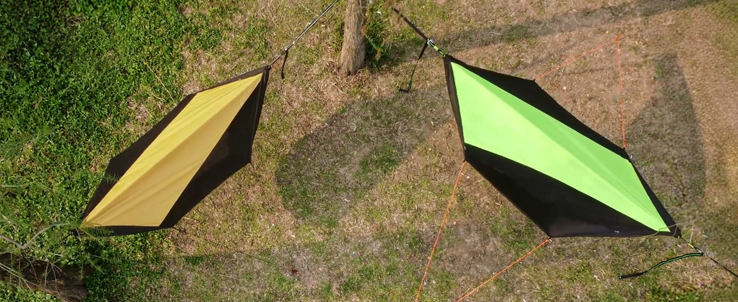 Гамак для кемпінгу з москітною сіткою та стропом, великий на 2 особи, 290 x 140 см, швидко розкладається, ультралегкий, армійний/зелений колір