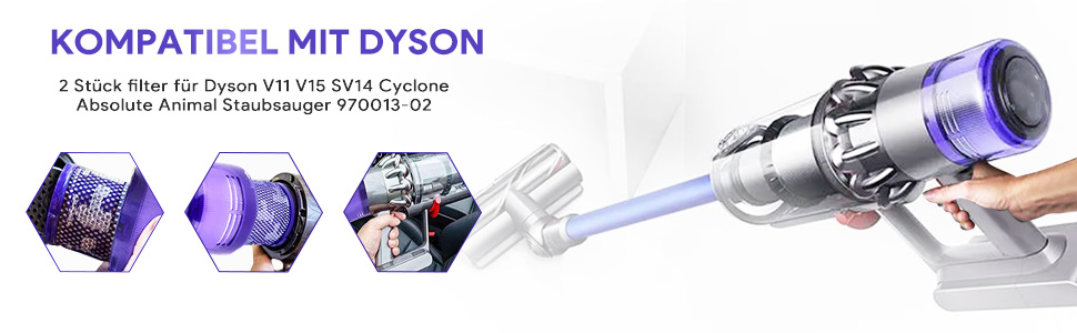 Фільтр HEPA для пилососа Dyson V11/V15 (2 шт) - KEEPOW, сумісний з SV14, SV17, SV22