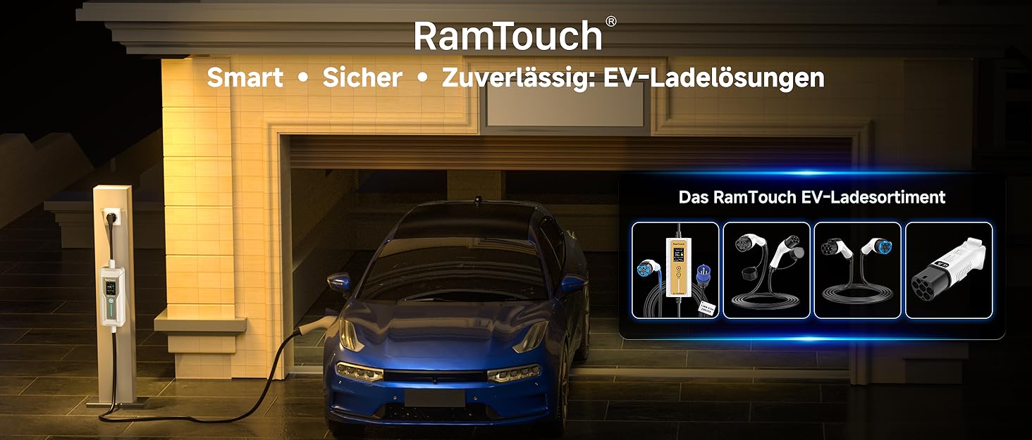 Кабель для зарядки електромобіля Type 2 Schuko 3.68 кВт, 15.5 м - Мобільна Wallbox з дисплеєм для всіх електрокарів та PHEV