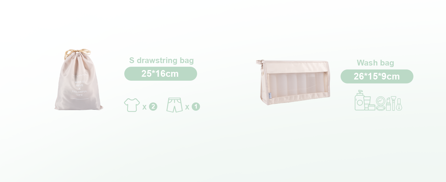 Органайзер для валізи BillyBath: Набір для подорожей (8 шт., A-beige)