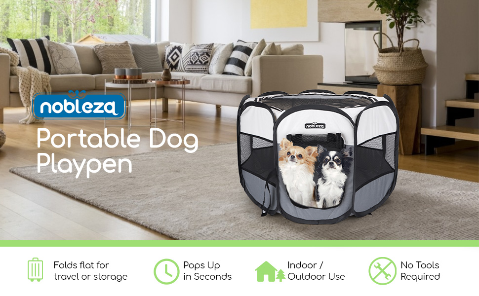 Клітка-забіг для цуценят Nobleza: складана клітка для собак, кроликів, котів, 125x125x58 см