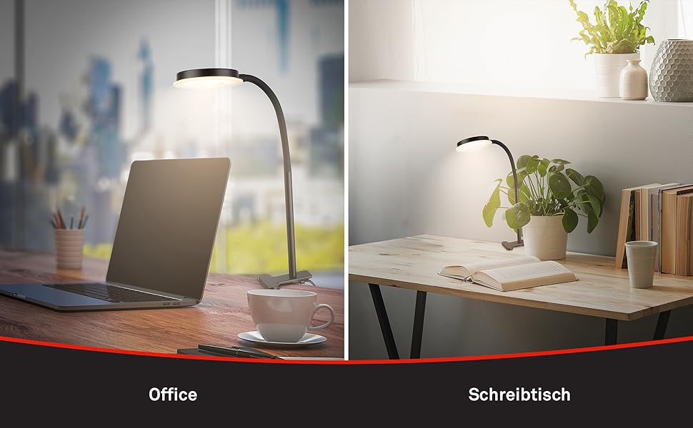 LED лампа BRILONER з сенсорним керуванням, регульована яскравість, поворотна, для дому, офісу, читання, 32,5x13x40 см, чорна