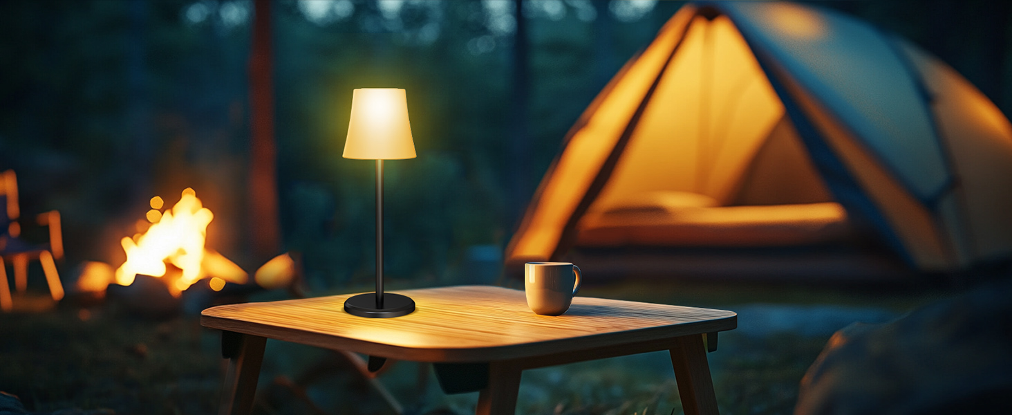 Бездротова LED лампа Suright для столу: регульоване світло, 3 кольори + RGB, сенсорне управління, IP54, для дому та відпочинку