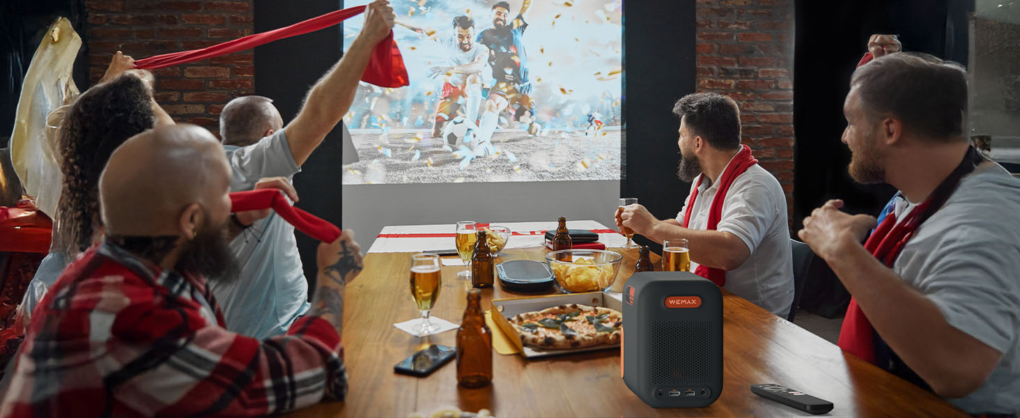 WEMAX Mini проєктор 4K з Netflix та Google TV, портативний, Dolby Audio, WiFi, Bluetooth для домашнього кіно та відпочинку на природі